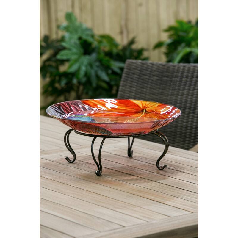 Table Top Bird Bath Pedestal, Scroll Detail