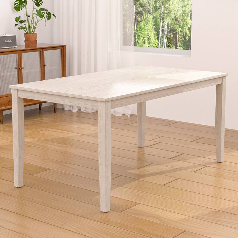 Javlergo 67 Inch Modern Wood Dining Table, Solid Wood Rectangular Dining Table for Kitchen