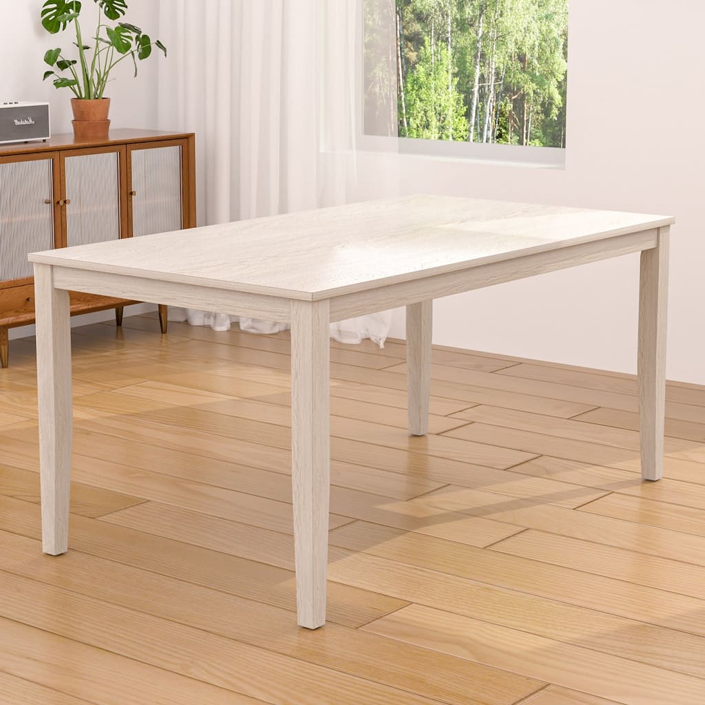 Javlergo 67 Inch Modern Wood Dining Table, Solid Wood Rectangular Dining Table for Kitchen