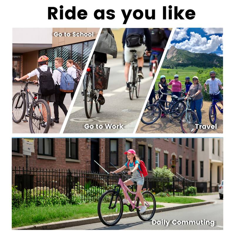 Mountain Bike High-Density Carbon Steel Frame, 21 Speed Road Bicycle with Front Suspension, Dual V-Brakes, 80% Pre-Assembled