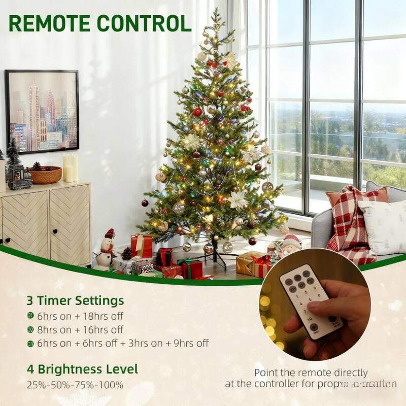 7ft Artificial Sparse Christmas Tree with Steel Stand and 4306 Tips - Green