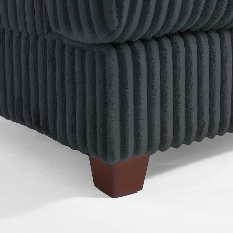 36" Wide Oversized Upholstered Chaise Lounge Accent Chair with Ottoman