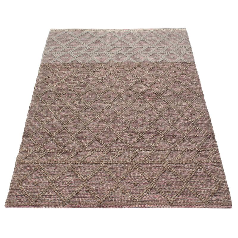 ECARPETGALLERY Braid weave Sienna Grey Wool Rug - 4'11 x 8'2