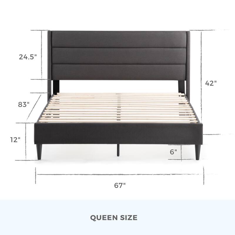 Brookside Amelia Upholstered Bed with Horizontal Channels