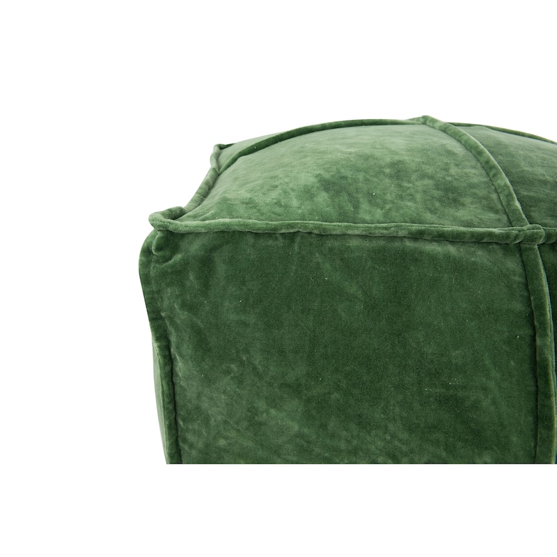 Square Cotton Velvet Pouf Seat