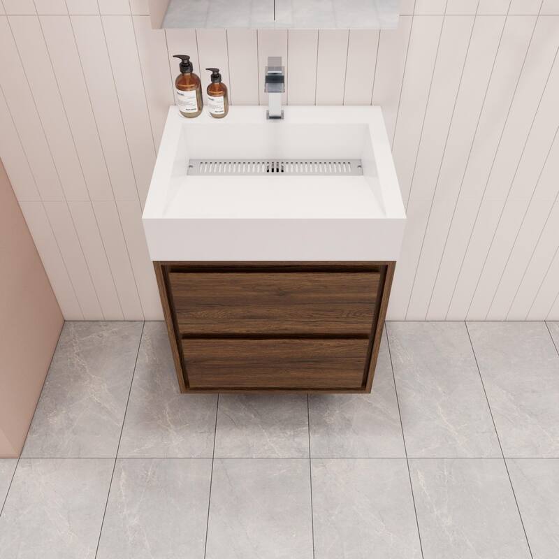 Victoria 24" Wall Mounted Modern Vanity with Acrylic Sink