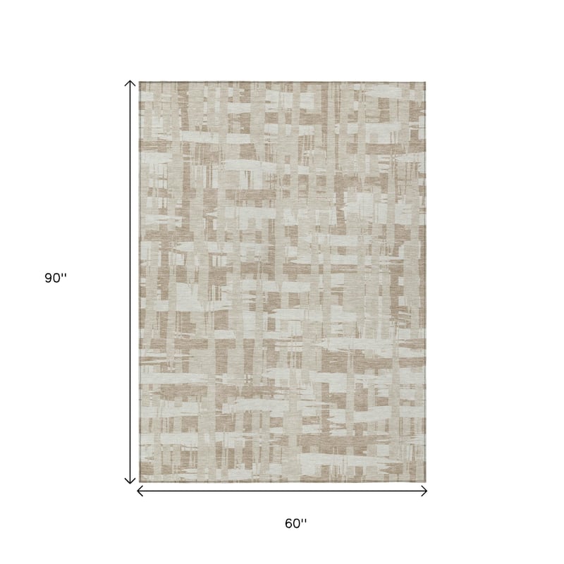 HomeRoots Striped Transitional Rectangle Outdoor Rug
