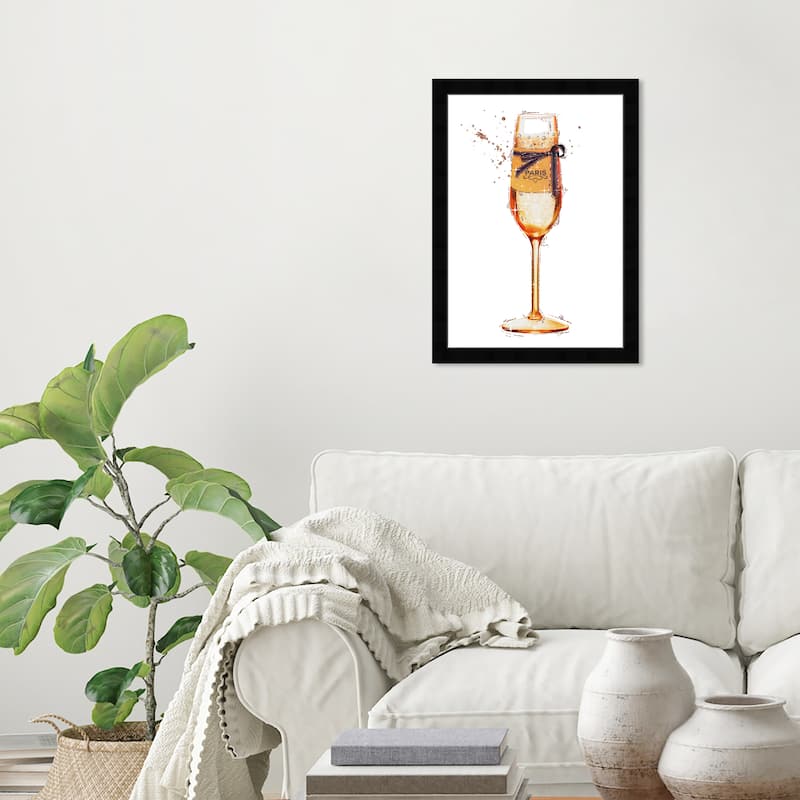 Wynwood Studio Prints Drinks and Spirits The Orange Toast White and Glam Wall Art Canvas Print - Black