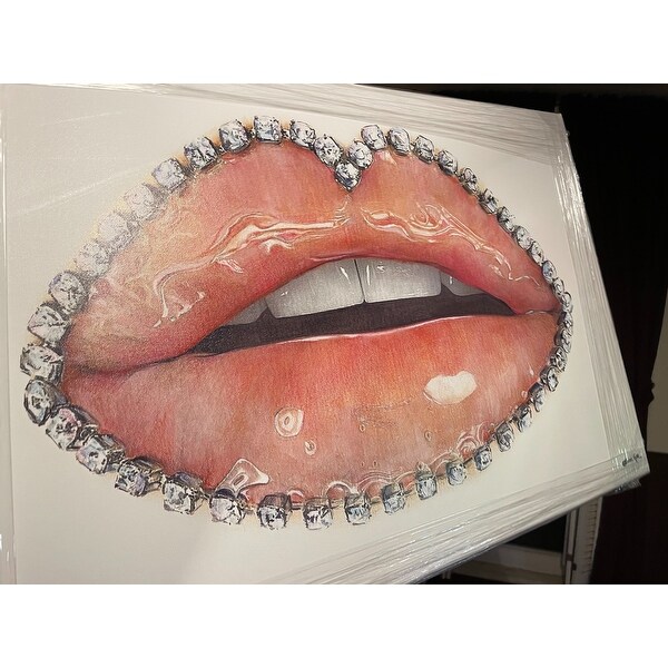 Oliver Gal 'Pink Lips' Fashion and Glam Wall Art Canvas Print Lips 