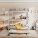 preview thumbnail 3 of 17, Twin Size Metal Triple Bunk Bed with Trundle, Convertible Triple Bunk Bed with Guard Rails for 4 Kids/Teen, No Box Spring Needed