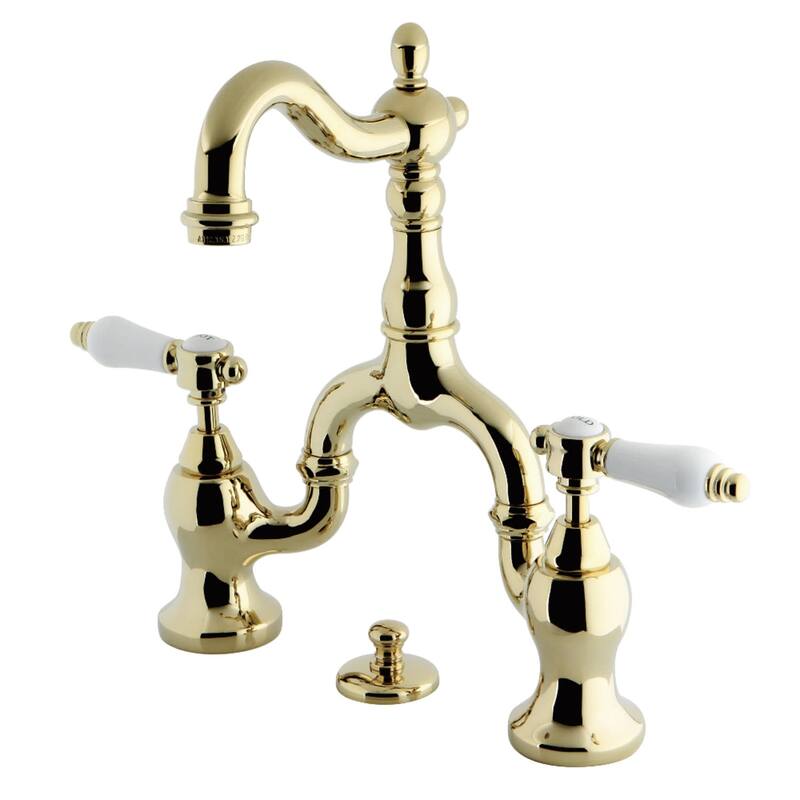 Kingston Brass KS797.BPL Bel-Air 1.2 GPM Deck Mounted Bridge Bathroom - Polished Brass