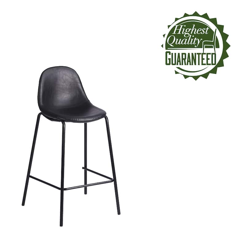 Porthos Home Tave Counter Stools Set Of 2, PU Leather Upholstery, Iron Legs