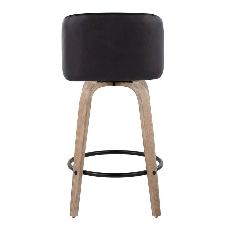 Carson Carrington Vallberga 26" Fixed-Height Counter Stool With Whitewashed Wood Base (Set of 2)