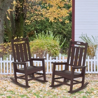 Outdoor Recycled Weather-resistant Plastic Rocking Chairs (Set of 2 ...