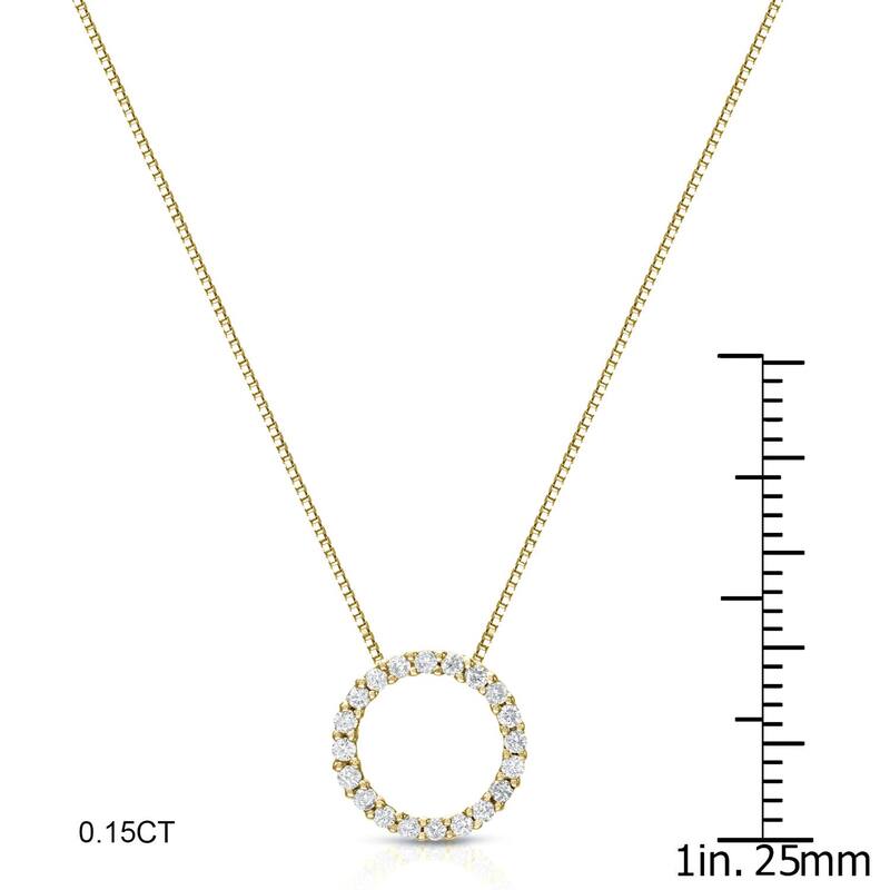 Auriya 14K Yellow Gold Diamond Circle Pendant Necklace
