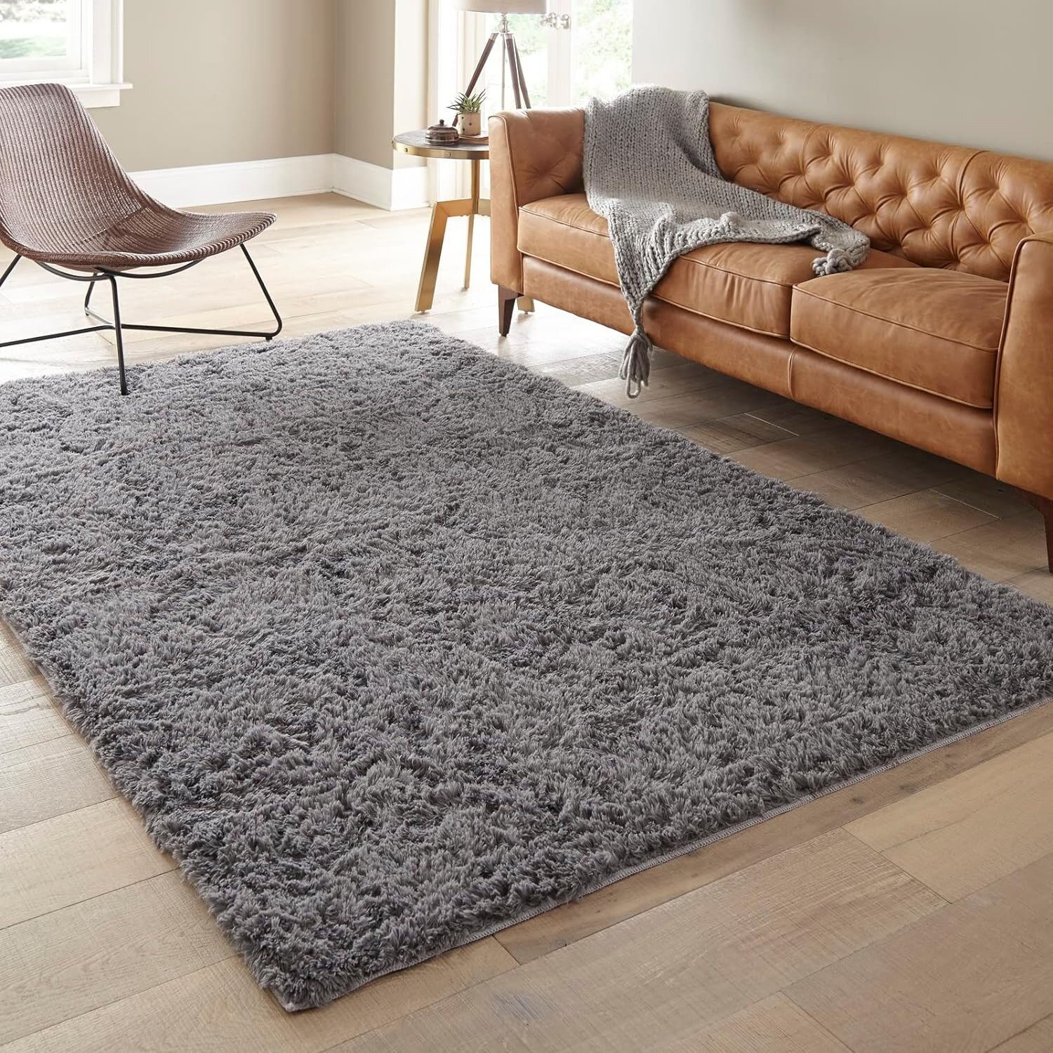 6x9 Area Rugs for Living Room Large Big Grey Fuzzy Plush Soft Carpets 6 ft x 9 ft 6 ft x 9 ft