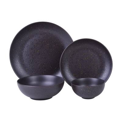 Lavastone 16-piece Black Stone Dinnerware Set (Service for 4)