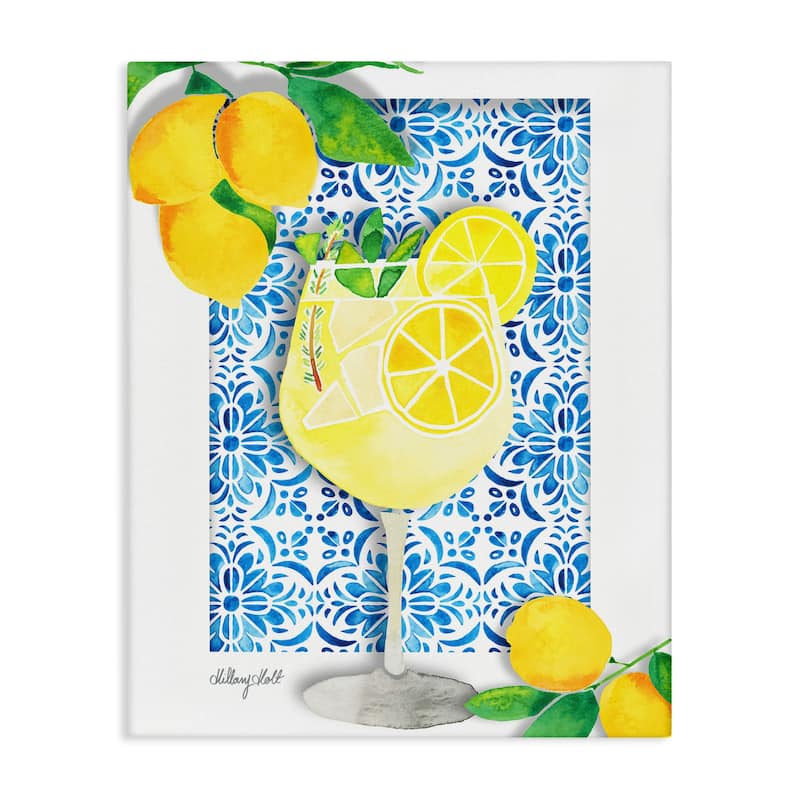 Stupell Mediterranean Limoncello Drink Canvas Wall Art Design By Hillary Holt - 30 x 40