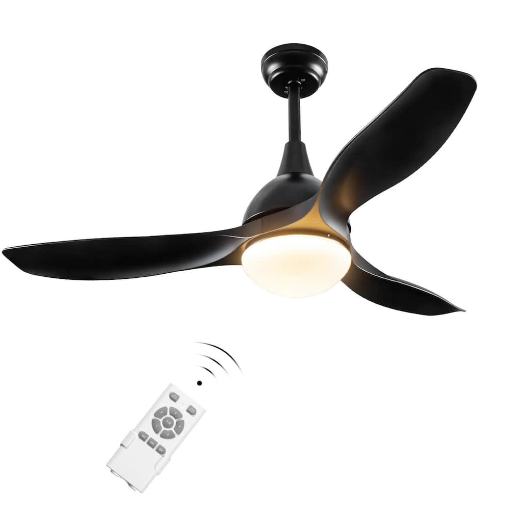Modern 48" Ceiling Fan with Dimmable LED Light and Remote Control Reversible Blades - 48'' dia. x 22.5'' H