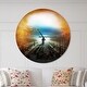 preview thumbnail 1 of 8, Designart 'Life after Death Large Tunnel' Oversized Landscapes Wall CLock