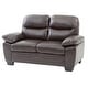 preview thumbnail 1 of 13, Marta Faux Leather Loveseat Dark Brown