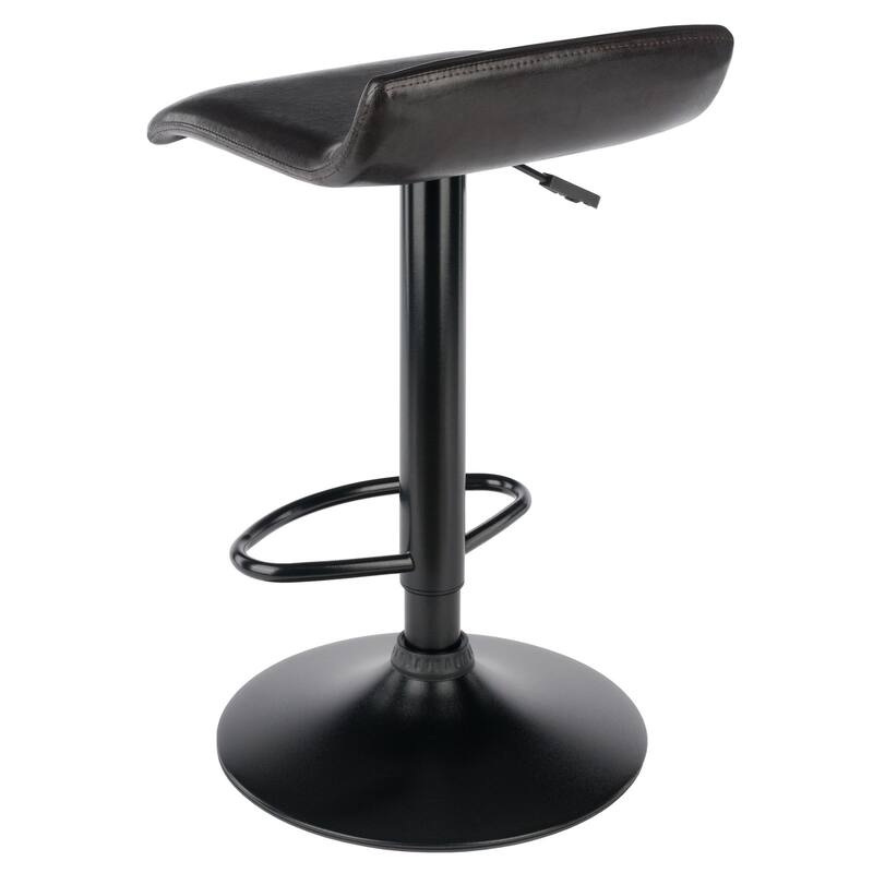 Paris 2-Pc Adjustable Swivel Stool Set, Black and Espresso - 15.16"W x 15.29" x 23.35" to 31.05"