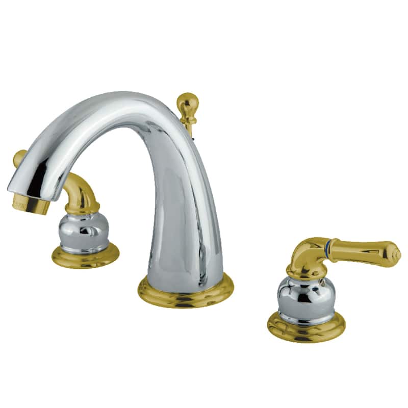 Naples 8 in. Widespread Bathroom Faucet - Polished Chrome/Polished Brass