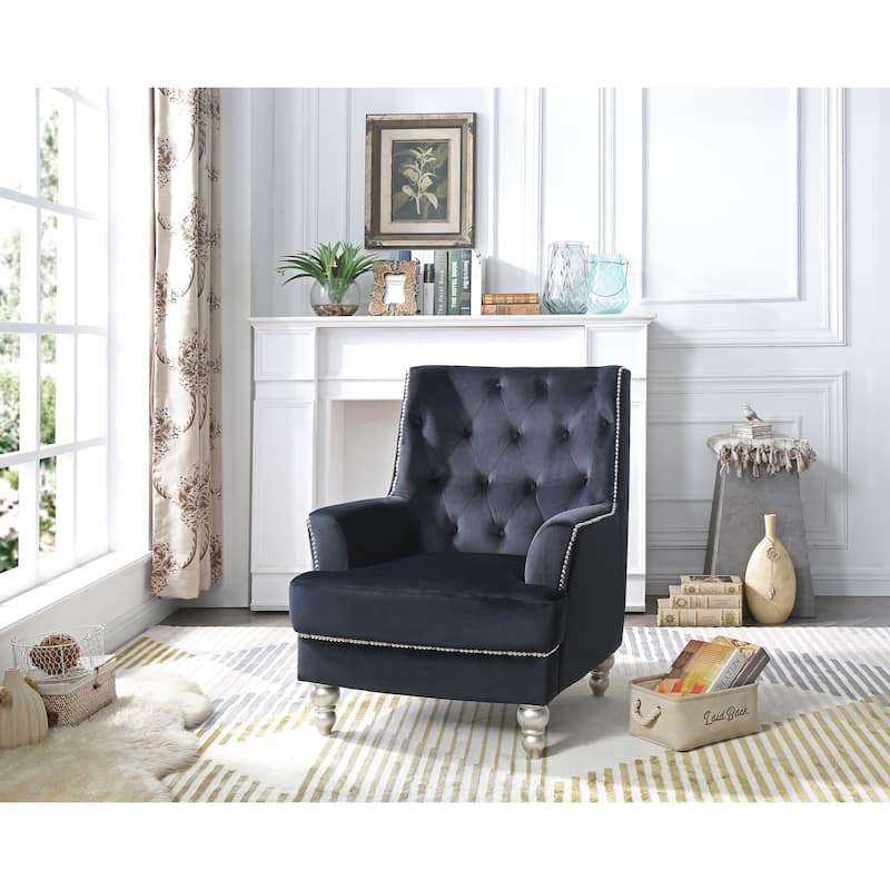 Pamona Velvet Chair - Black