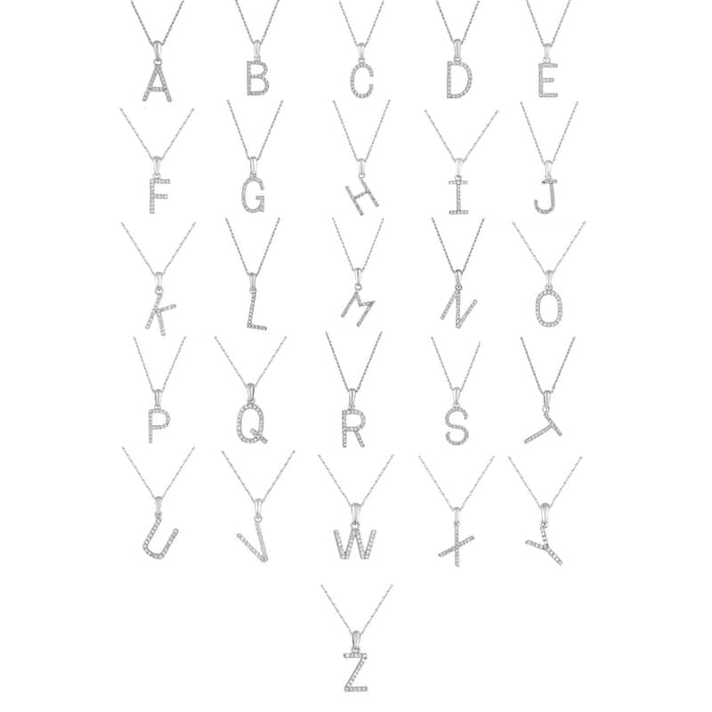 Joelle Collection 1/10 ctw Diamond Initial Pendant Necklace 14K Gold adjustable 16 to 18 inch Chain - Personalized Gift