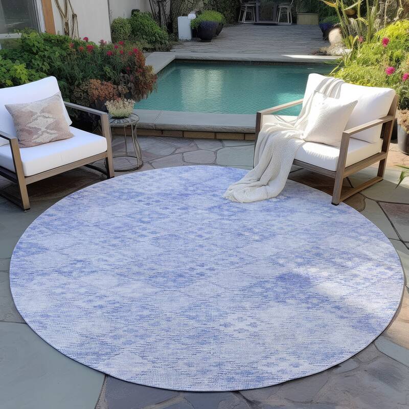 Machine Washable Indoor/ Outdoor Boho Modern Chantille Rug