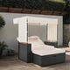 preview thumbnail 13 of 13, 2 Piece Outdoor Rattan Daybed with 5 Positions,Bench and Cushions