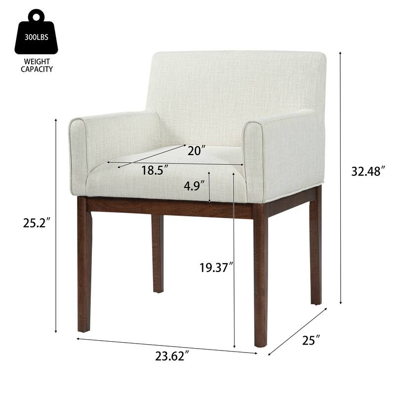 Christopher Knight Home - Elara Modern Upholstered Dining Arm Chair with Rubberwood Legs - Fabric Padded Seat
