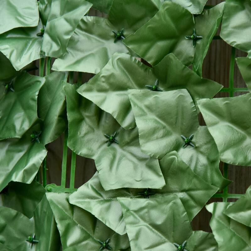 Outsunny 118" x 39" Artificial Privacy Fence Screen Faux Hedge Leaf Ivy Vine Leaf Decoration, Dark Green - 118" L x 39.25" H