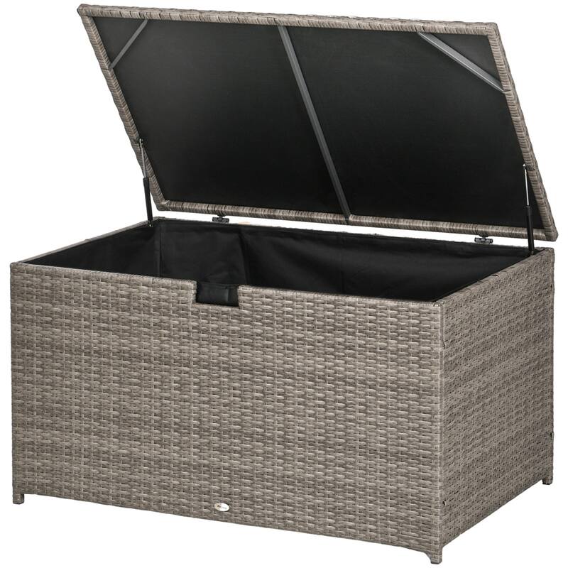 113 Gallon Rattan Waterproof Outdoor Storage Box,Garden Tools