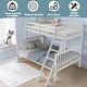 preview thumbnail 17 of 15, Twin over Full Bunk Bed Rubber Wood Convertible with Ladder Guardrail