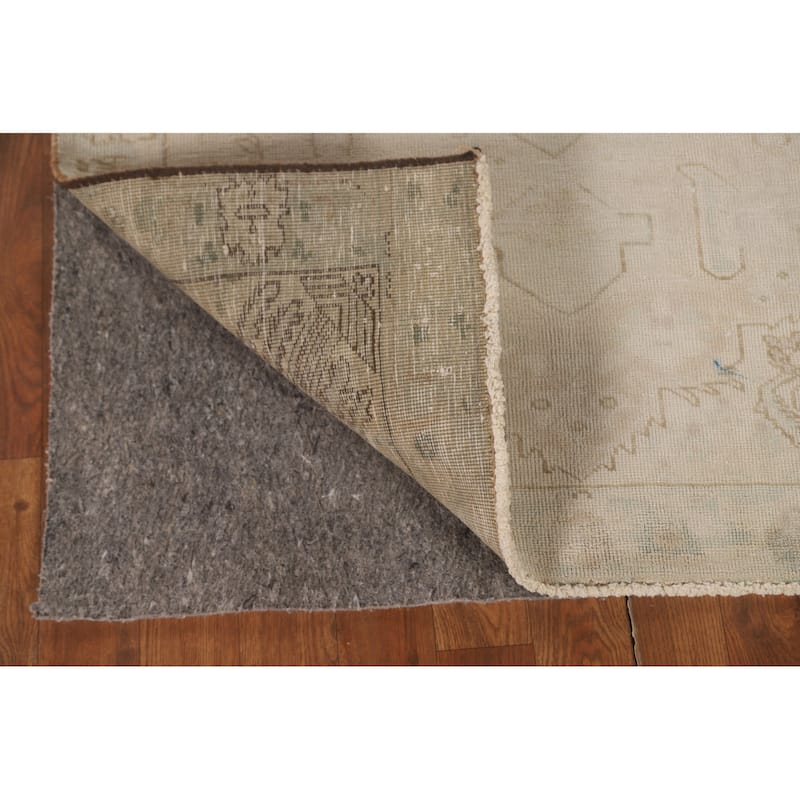 Hand Knotted Oriental 100% Wool Carpet Traditional Medallion Beige & Ivories Tabriz Area Rug - 4' 9'' X 3' 0''