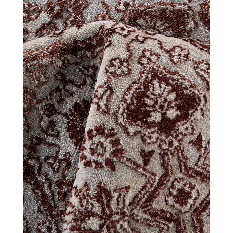 Ikat One-of-a-Kind Hand-Knotted Area Rug, Gray - 8' 0" x 10' 0"