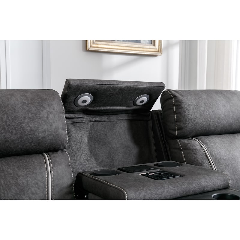Contemporary Living Room Plush Velvet-Like Upholstered Brown Sofa