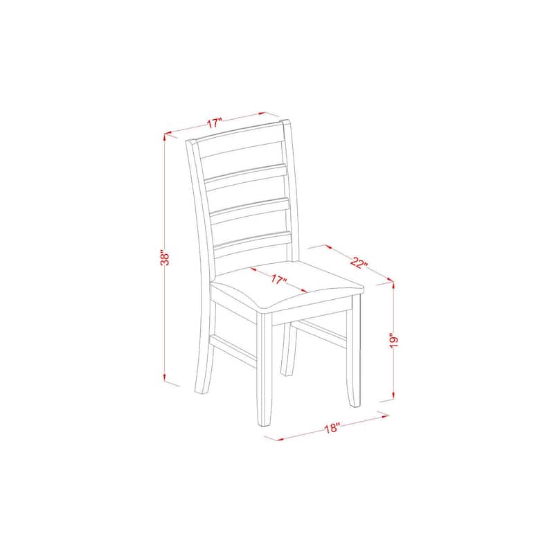 HomeStock 5-Pc Black and Cherry Finish Solid Wood Top - Round Dining Room Set - Seats-4