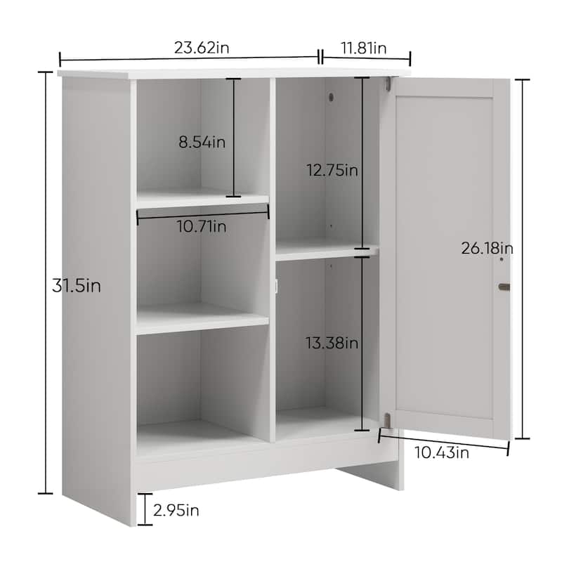 Free Standing Cabinet, Sideboard and Buffet Storage with Doors, Wood Accent Cabinet with Storage, Console Table