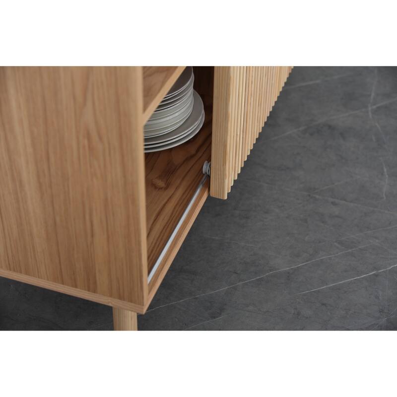 Modern Sideboard with 4 Cabinet, Storage Cabinet, TV Stand , Anti-Topple Design, and Large Countertop