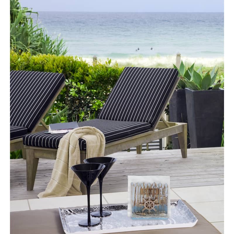 CoTa Global Coastal Horizon Nautical Wooden Napkin Holder - 4.6 x 3.25 x 4.5 inches
