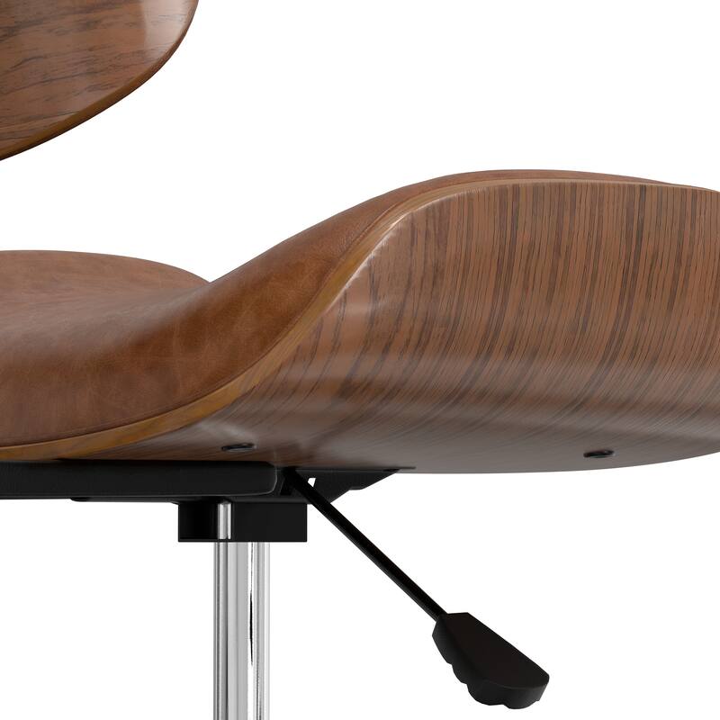WYNDENHALL Perry Swivel Adjustable Executive Computer Bentwood Office Chair - 22 W x 25 D x 34.1 H