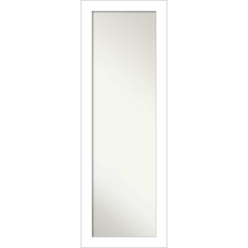 Non-Beveled Full Length On The Door Mirror - Wedge Frame - Wedge White ...