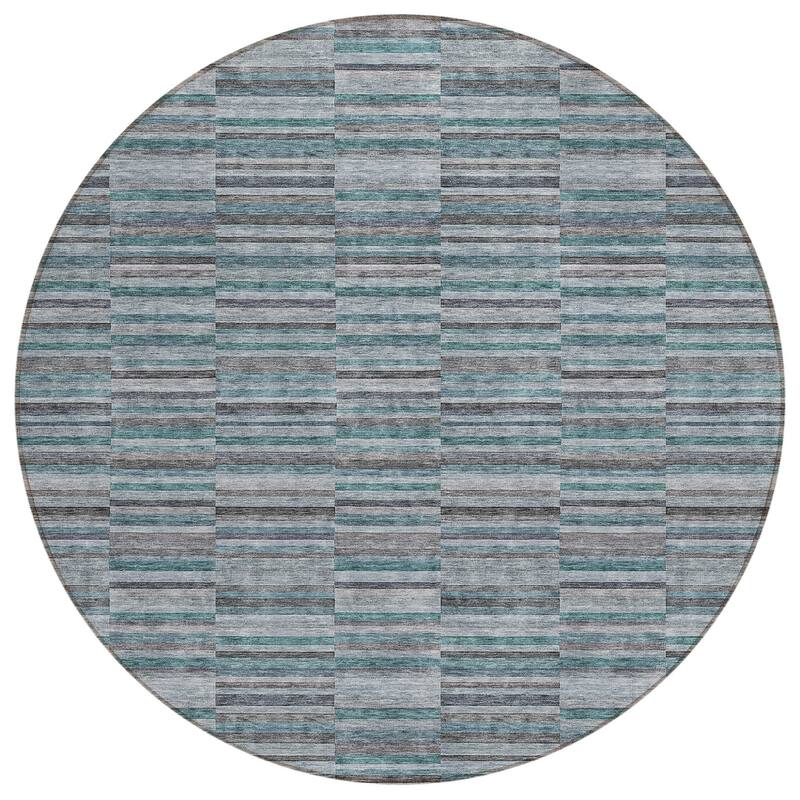 HomeRoots Striped Transitional Rectangle Outdoor Rug