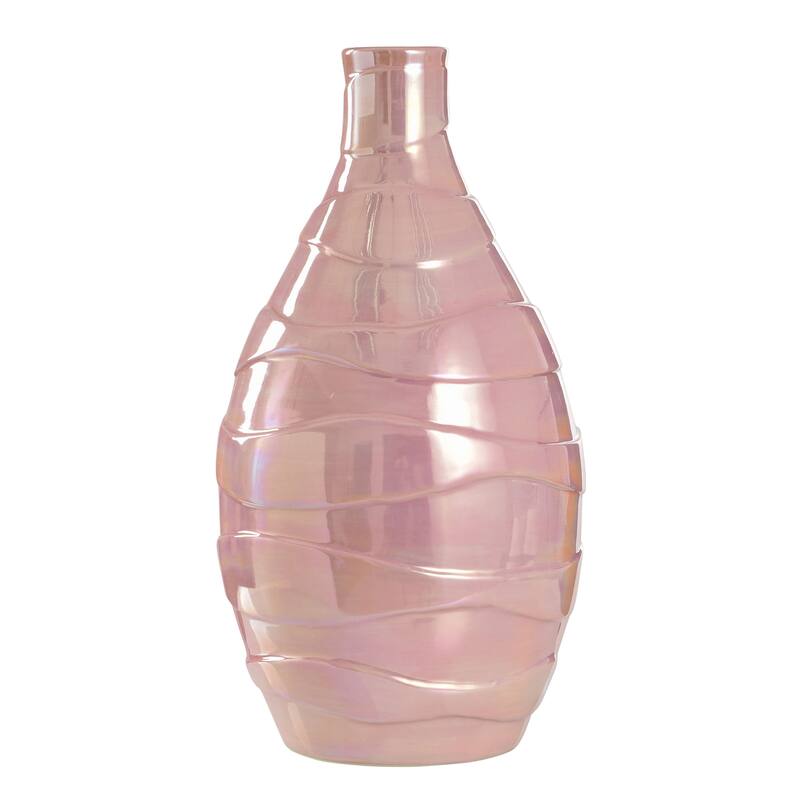 StyleCraft Norman Wyatt Home - Ceramic Vase - Pearlescent - Pink - 18"