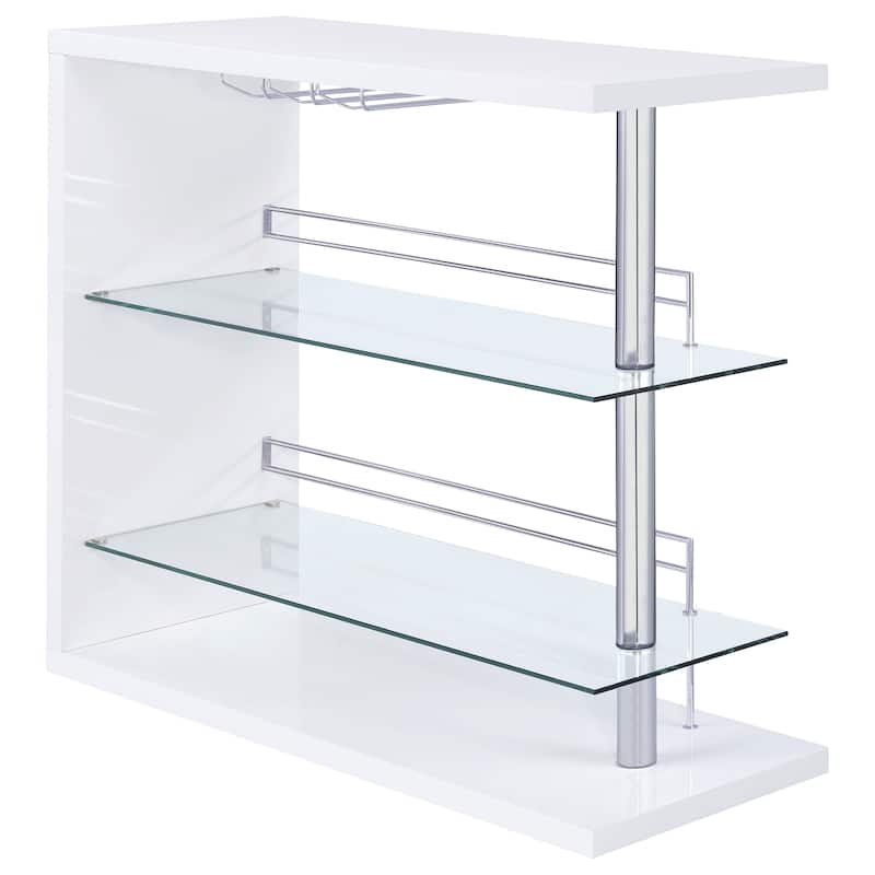 Prescott Contemporary Rectangular Home Bar Table - White High Gloss