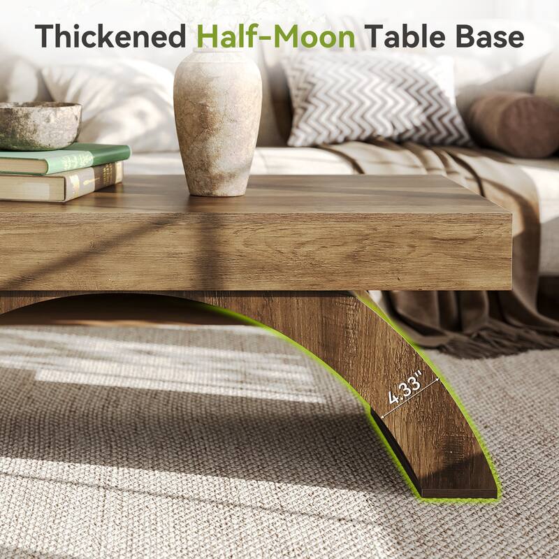 47'' Coffee Table, Farmhouse Center Cocktail Table with Arched Base