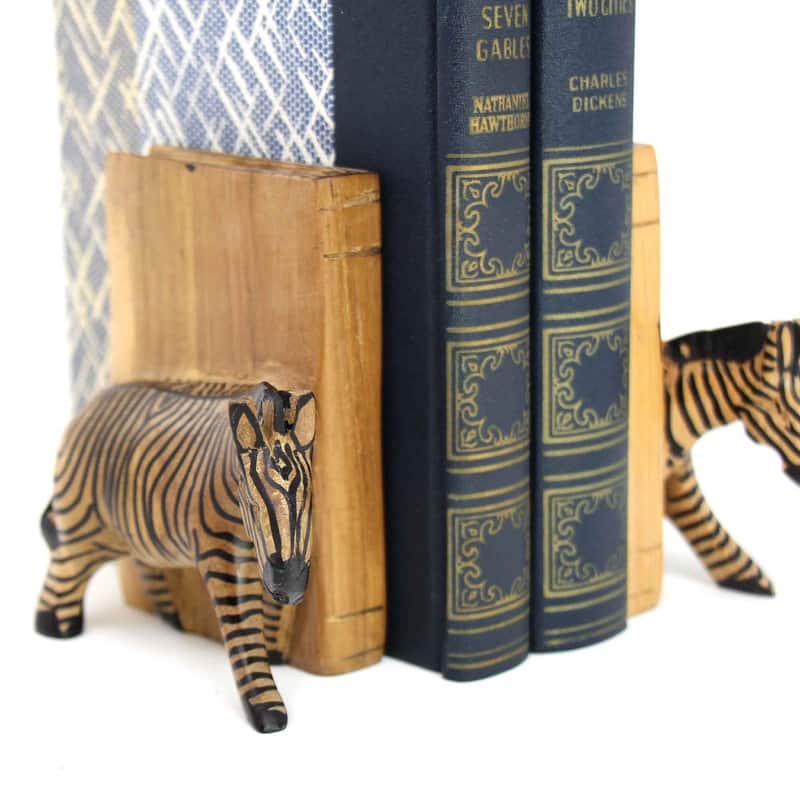 Handmade Jacaranda Wood Safari Bookends (Kenya)