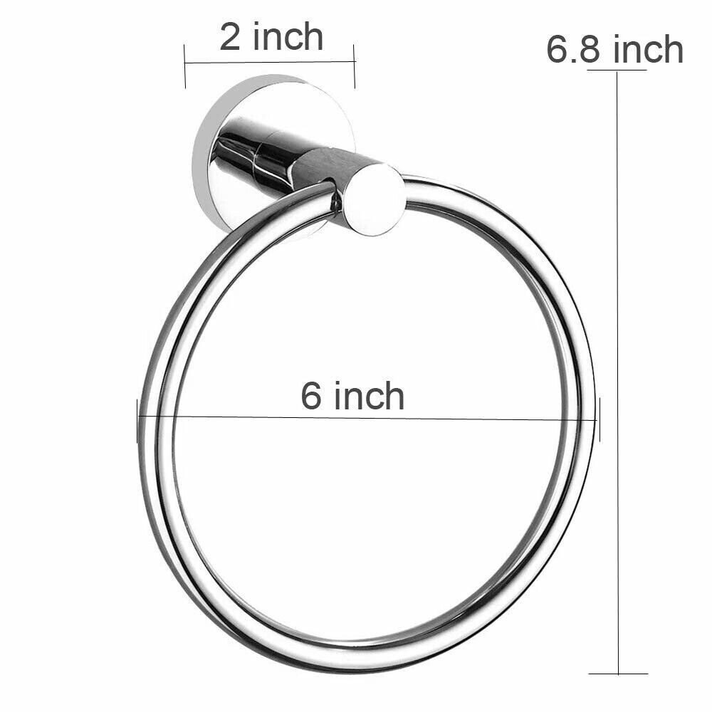 2 Pack Chrome Wall Mount Towel Ring Holder for Sink or Bathroom